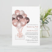 Rose Gold Balloon Baby oder Brautparty per Mail Einladung (Stehend Vorderseite)