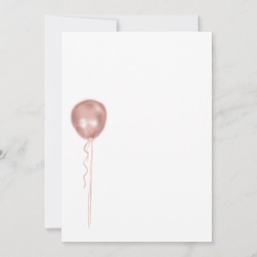 Rose Gold Balloon Baby oder Brautparty per Mail Einladung (Rückseite)