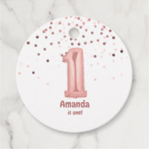 Rose Gold Balloon Confetti 1. Geburtstag Party