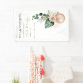 ROSE GOLD BALLOON PEACH FLORAL BUNCH BABY DUSCHE BANNER (Insitu)