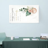 ROSE GOLD BALLOON PEACH FLORAL BUNCH BABY DUSCHE BANNER (Messeveranstaltung)