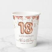 Rose Gold Balloons 18. Geburtstagsparty Pappbecher (Rückseite)