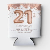 Rose Gold Balloons 21. Geburtstag Party Dosenkühler (Vorderseite)