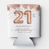 Rose Gold Balloons 21. Geburtstag Party Dosenkühler (Rückseite)