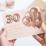 Rose Gold Balloons 30. Geburtstag Party Einladung<br><div class="desc">Rose Gold Ballons 30. Geburtstag Party Einladung Siehe Matching Kollektion im Niche & Nest Store</div>