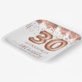 Rose Gold Balloons 30. Geburtstag Party Pappteller (Gewinkelt)