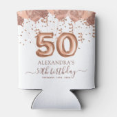 Rose Gold Balloons 50. Geburtstagsparty Dosenkühler (Rückseite)