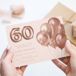 Rose Gold Balloons 60. Geburtstagsparty Einladung<br><div class="desc">Rose Gold Ballons 60. Geburtstagsparty Einladung Siehe Matching Kollektion im Niche & Nest Store</div>