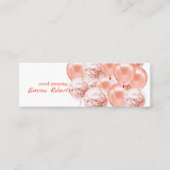Rose Gold Balloons Business Card Mini Visitenkarte (Vorderseite)