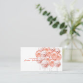 Rose Gold Balloons Business Card Visitenkarte (Stehend Vorderseite)