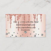 Rose Gold Balloons Business Card Visitenkarte (Rückseite)