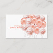 Rose Gold Balloons Business Card Visitenkarte (Vorderseite)