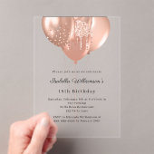 Rose gold balloons clear luxury birthday  acryleinladungen (Insitu (Handheld))
