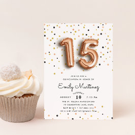 Rose Gold Balloons | Einladung von Quinceanera