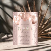 Rose Gold Balloons Glitzer Confetti Babydusche Einladung