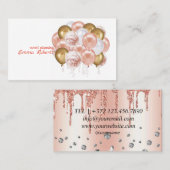 Rose Gold Balloons Moderne Visitenkarte (Vorne/Hinten)