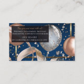 Rose Gold Balloons Navy Blue Party Event Plane Visitenkarte (Rückseite)