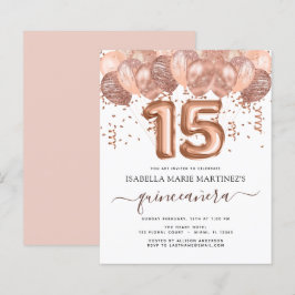 Rose Gold Balloons Quinceañera Feier