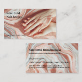 Rose Gold Beautiful Makeup Nail Visitenkarte (Vorne/Hinten)