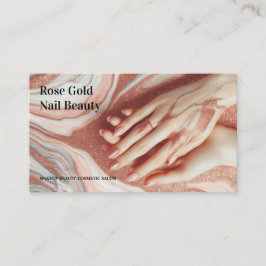 Rose Gold Beautiful Makeup Nail Visitenkarte