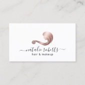 Rose Gold Beauty Logo Hair Stylist Makeup Artist Visitenkarte (Vorderseite)