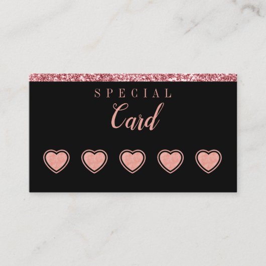Rose Gold Beauty Loyalty Card – Minimalist Design Treuekarte (Vorderseite)