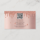 Rose Gold Beauty Makeup Artist Eyelashes QR Code Visitenkarte (Rückseite)