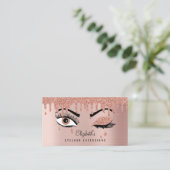 Rose Gold Beauty Makeup Artist Eyelashes QR Code Visitenkarte (Stehend Vorderseite)