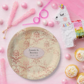 Rose Gold bedrückte Damaskesehnung Pappteller (Party)