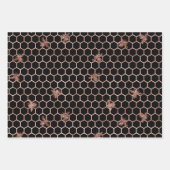 Rose Gold Bee Muster Geschenkpapier Set (Vorderseite 3)