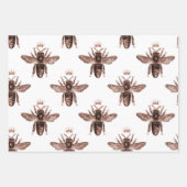 Rose Gold Bee Muster Geschenkpapier Set (Vorderseite 2)
