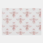 Rose Gold Bee Muster Geschenkpapier Set (Vorderseite 2)
