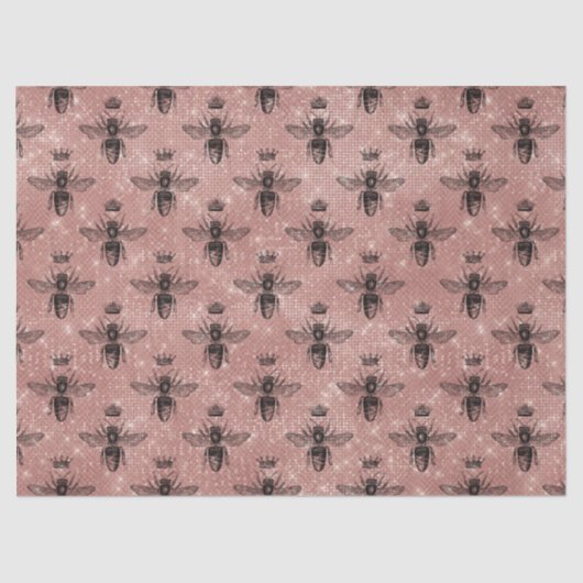 Rose Gold Bee Serie Design 1 Gewebepapier Seidenpapier (Vorderseite)