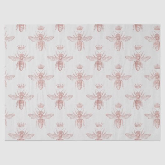 Rose Gold Bee Series Design 2 Tissue Paper Seidenpapier (Vorderseite)