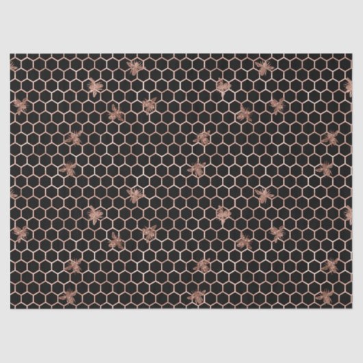 Rose Gold Bee Series Design 7 Tissue Paper Seidenpapier (Vorderseite)