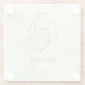 Rose Gold Bee Symbol Glasuntersetzer (Rückseite)