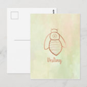 Rose Gold Bee Symbol Postkarte (Vorne/Hinten)