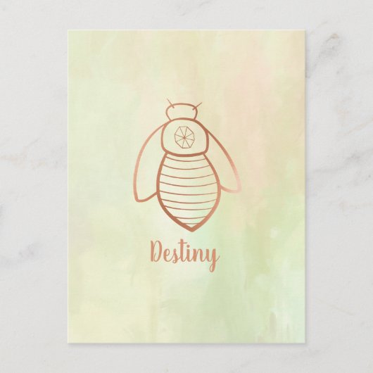 Rose Gold Bee Symbol Postkarte (Vorderseite)