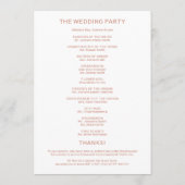 Rose Gold Begrüßungsfeier Programm (Rückseite)