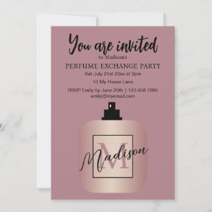 Rose Gold Benutzerdefinierte Parfüm-Tauschparty Einladung