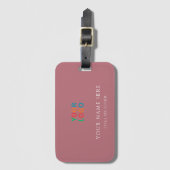 Rose Gold Benutzerdefinierter Name & Logo Gepäckanhänger (Vorderseite Vertikal)