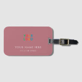 Rose Gold Benutzerdefinierter Name & Logo Gepäckanhänger (Vorderseite (Horizontal))