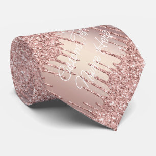 Rose Gold Benutzerdefinierter Text Krawatte Blush