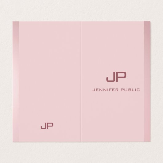 Rose Gold Beruflich Modernes Mit Monogramm Elegant Visitenkarten (Außenseite Aufgefaltet)