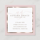 Rose Gold Beruflich Prestige Quadratische Visitenkarte (Vorderseite)
