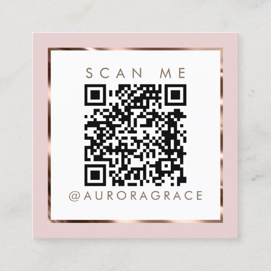 Rose Gold Beruflich Prestige Quadratische Visitenkarte (Rückseite)