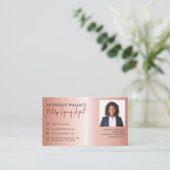 Rose Gold Berufliches Foto Notar Service Visitenkarte (Stehend Vorderseite)