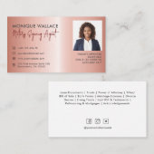 Rose Gold Berufliches Foto Notar Service Visitenkarte (Vorne/Hinten)