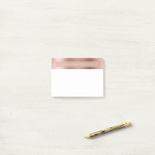Rose Gold - Berufliches Geschäft mit rosa Fohlen Post-it Klebezettel (Auf Schreibtisch)