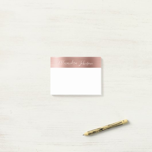 Rose Gold - Berufliches Geschäft mit rosa Fohlen Post-it Klebezettel (Auf Schreibtisch)